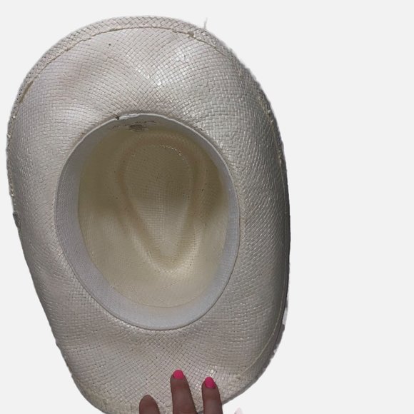 Classic Hat Co. White Straw 10gal Cowgirl Hat 60cm - Picture 8 of 15